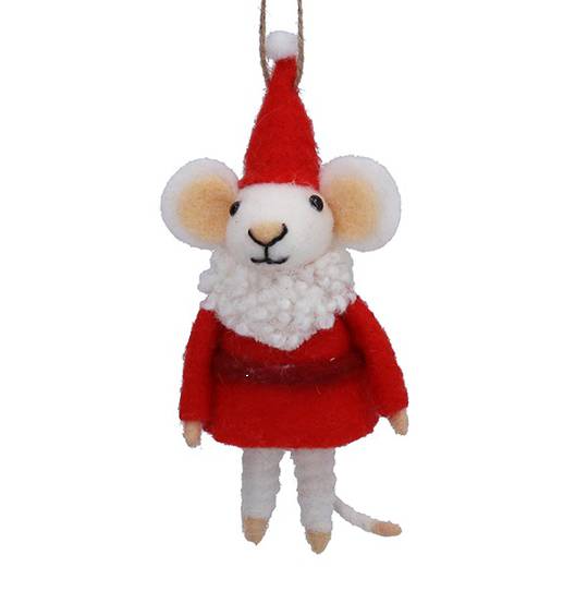 Wool Mouse in Santa Outfit 18cm *ETA Nov